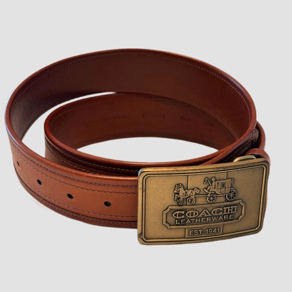 Coach Accessories - NWOT Vintage Coach Horse and Carriage brown leather buckle belt- LG